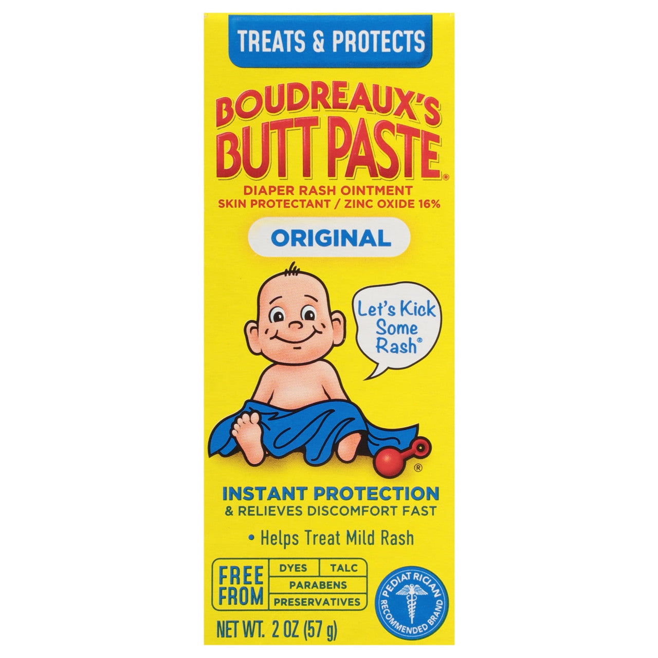 Boudreauxs Butt Paste Diaper Rash Ointment Skin Protectant, Zinc Oxide, 2 Oz